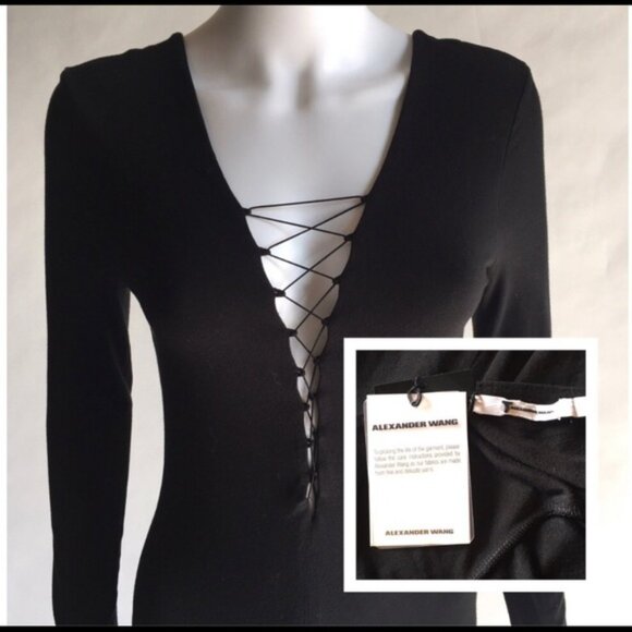 Alexander Wang Lace Up Midi Dress NWT - Picture 6 of 13
